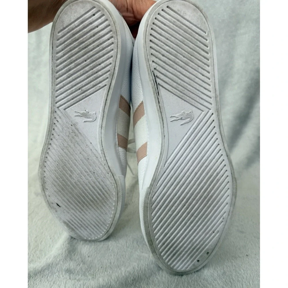 Lacoste  Womens Grad Vulc 120 1 P Shoes | White/Light Pink SZ 10